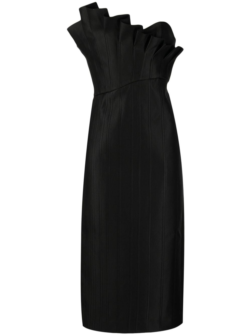 Acler Davies asymmetric midi dress - Black von Acler