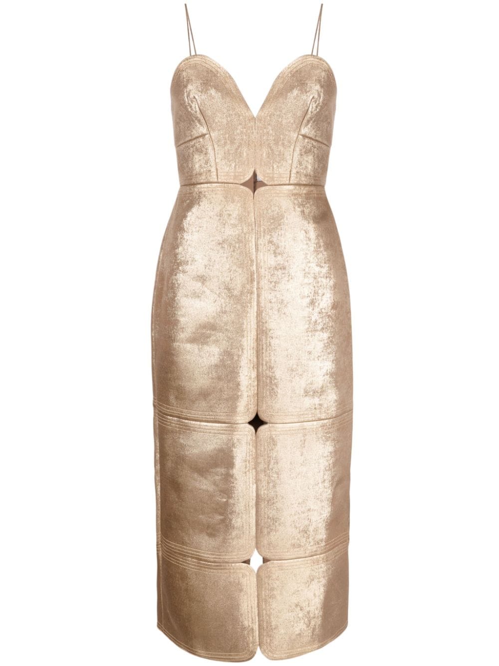 Acler Hicks midi dress - Gold von Acler