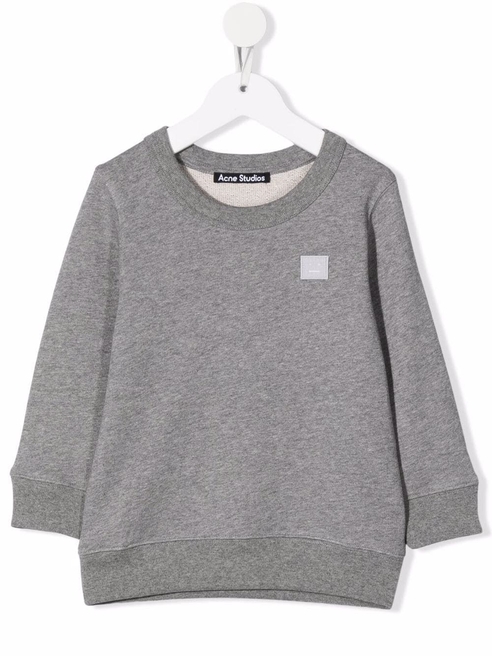 Acne Studios Kids logo-patch organic-cotton sweatshirt - Grey von Acne Studios Kids