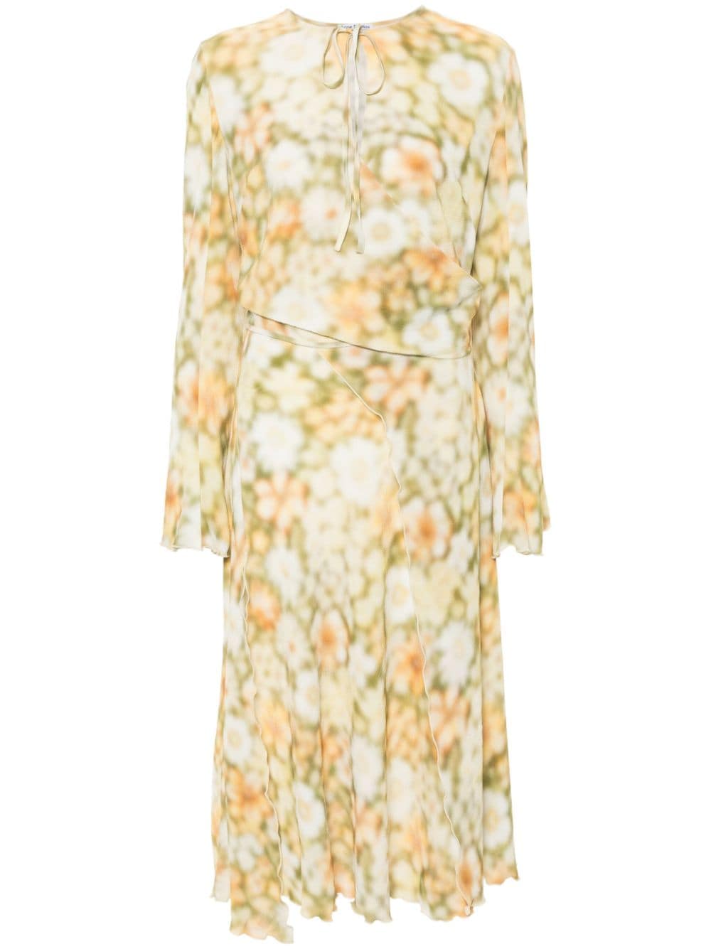 Acne Studios abstract-print wrap midi dress - Green von Acne Studios