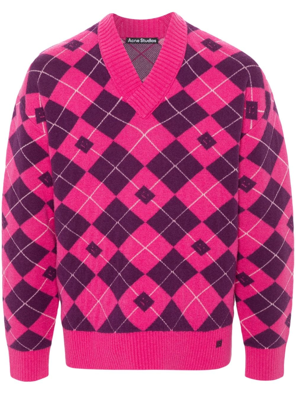 Acne Studios argyle-intarsia wool-blend jumper - Pink von Acne Studios