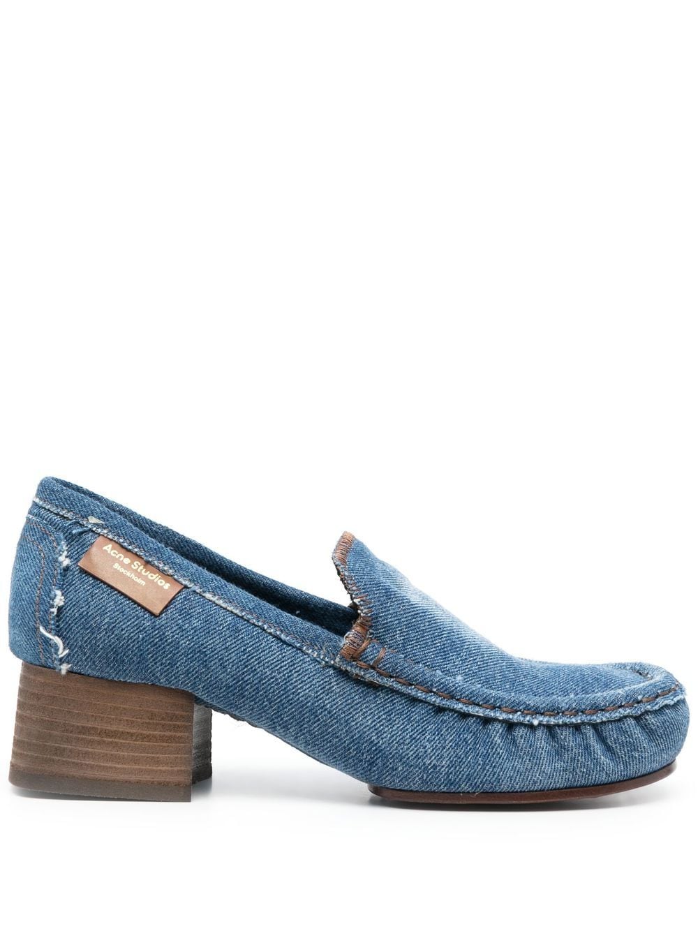 Acne Studios block-heel denim loafers - Blue von Acne Studios