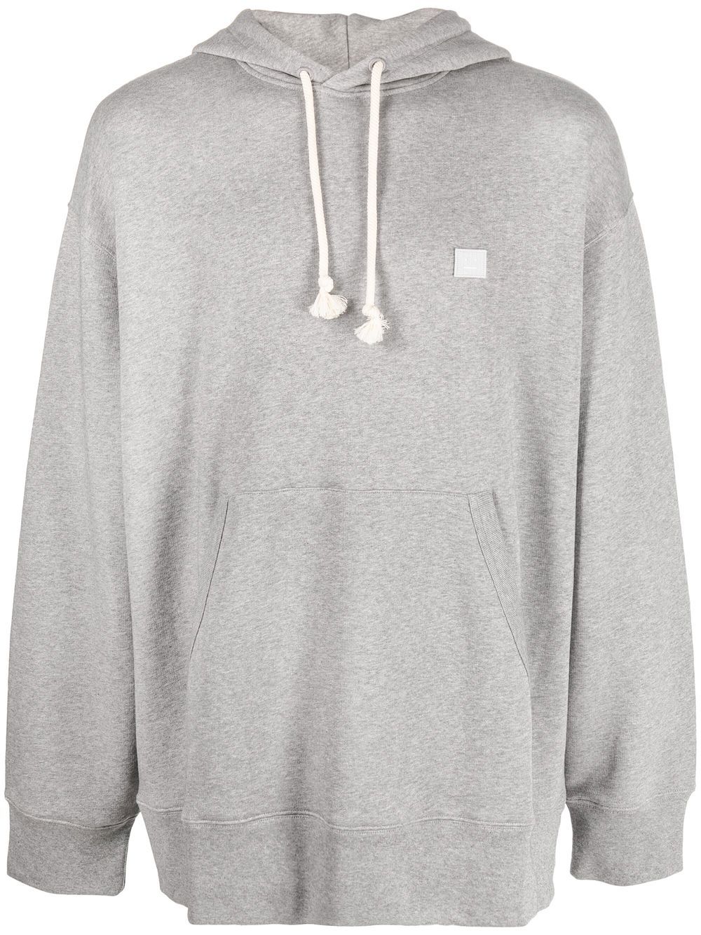 Acne Studios chest logo-patch melange hoodie - Grey von Acne Studios