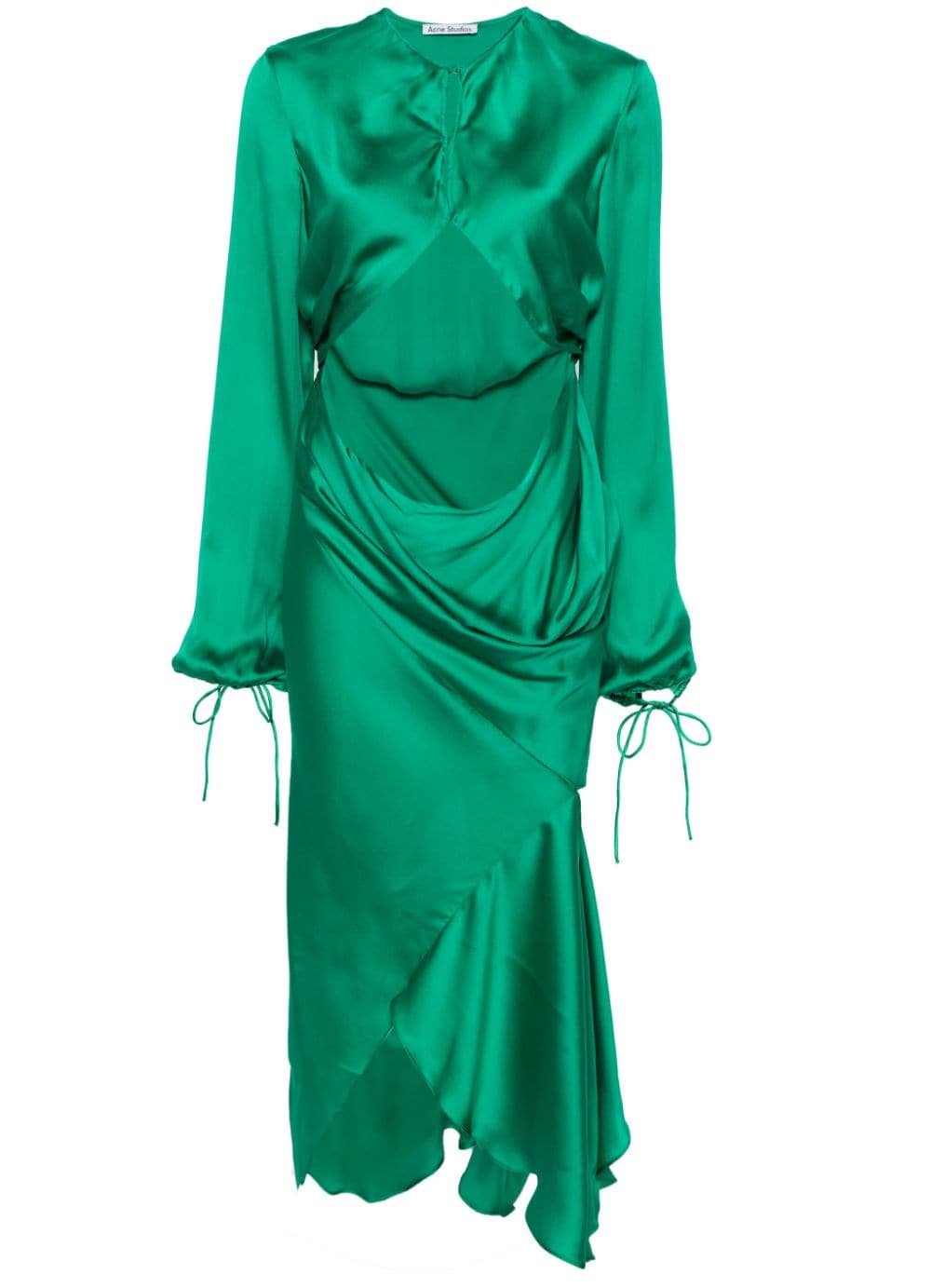 Acne Studios cut-out silk dress - Green von Acne Studios