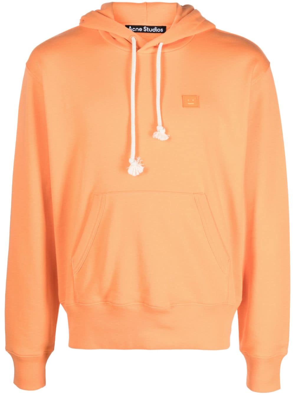 Acne Studios face-appliqué wool hoodie - Orange von Acne Studios