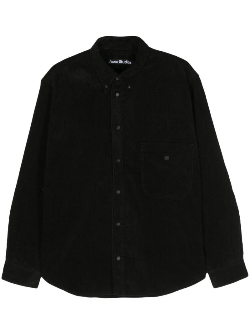 Acne Studios face-patch corduroy shirt - Black von Acne Studios
