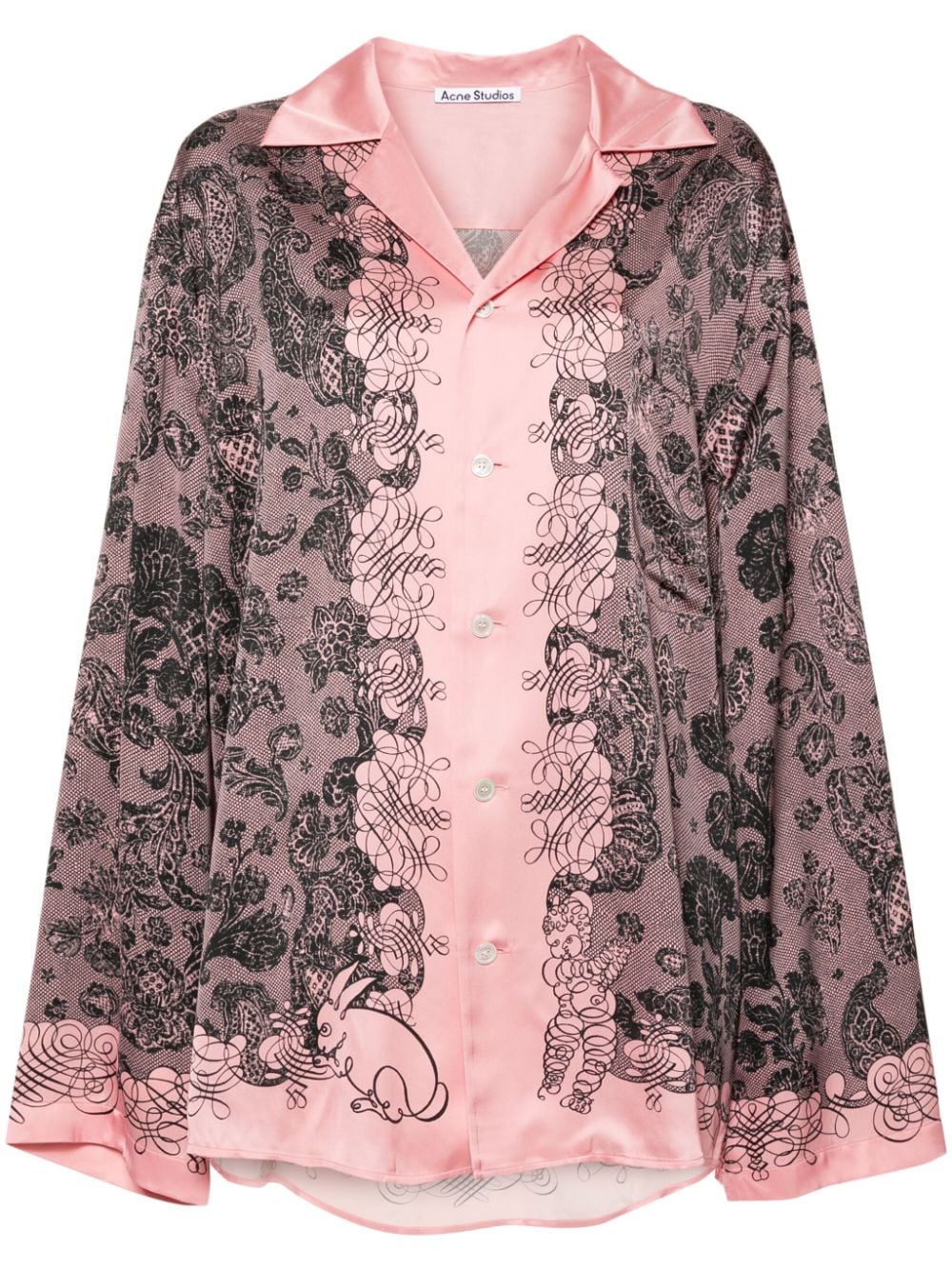 Acne Studios floral-print satin shirt - Pink von Acne Studios