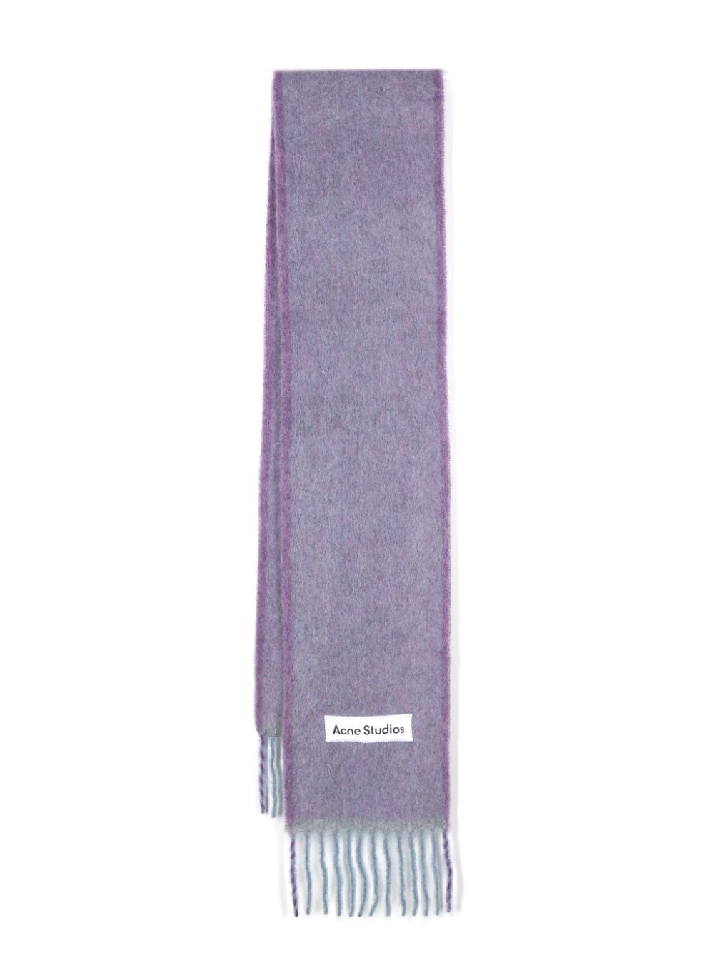 Acne Studios logo-appliqué fringed scarf - Purple von Acne Studios