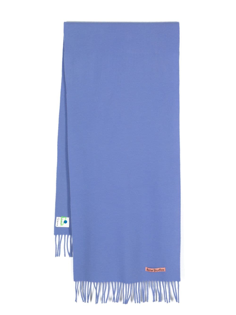 Acne Studios logo-appliqué wool scarf - Blue von Acne Studios