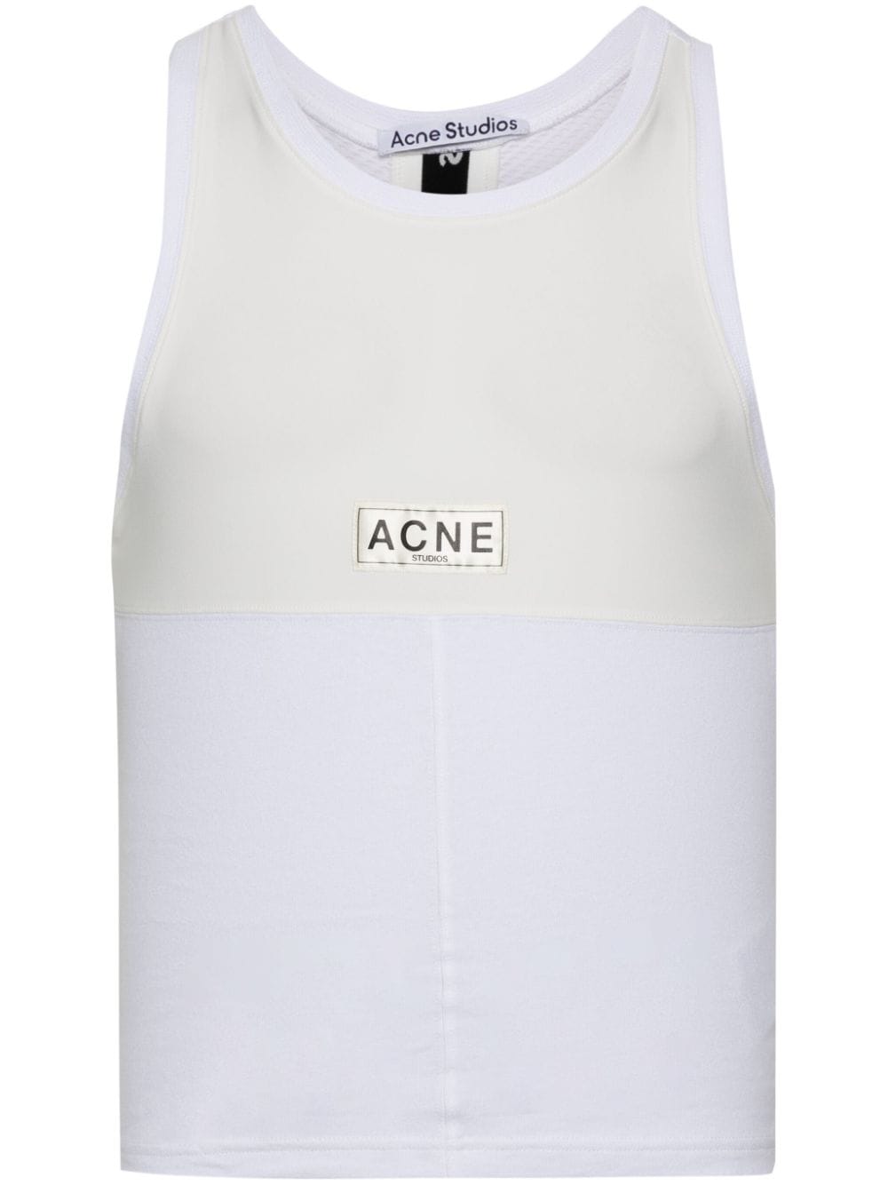 Acne Studios logo-patch panelled tank top - White von Acne Studios