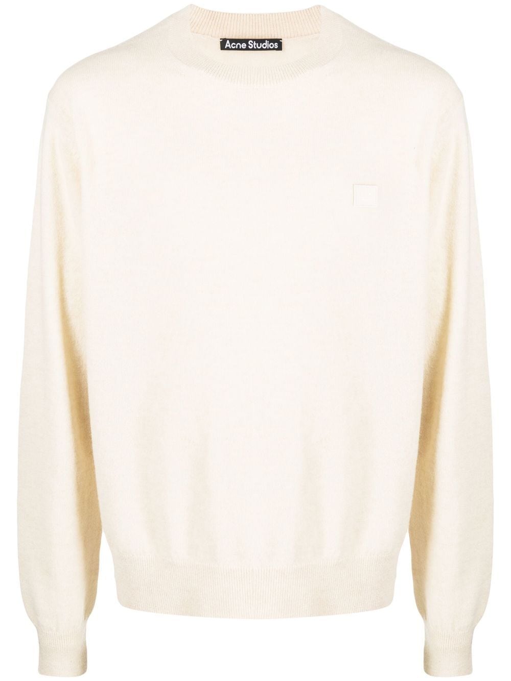 Acne Studios logo-patch wool jumper - Neutrals von Acne Studios