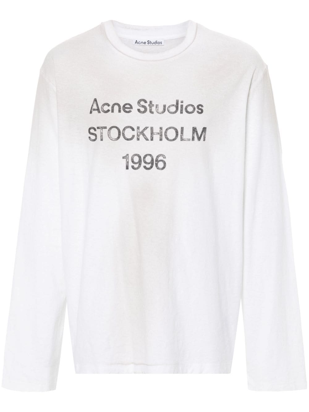 Acne Studios logo-print distressed T-shirt - Neutrals von Acne Studios
