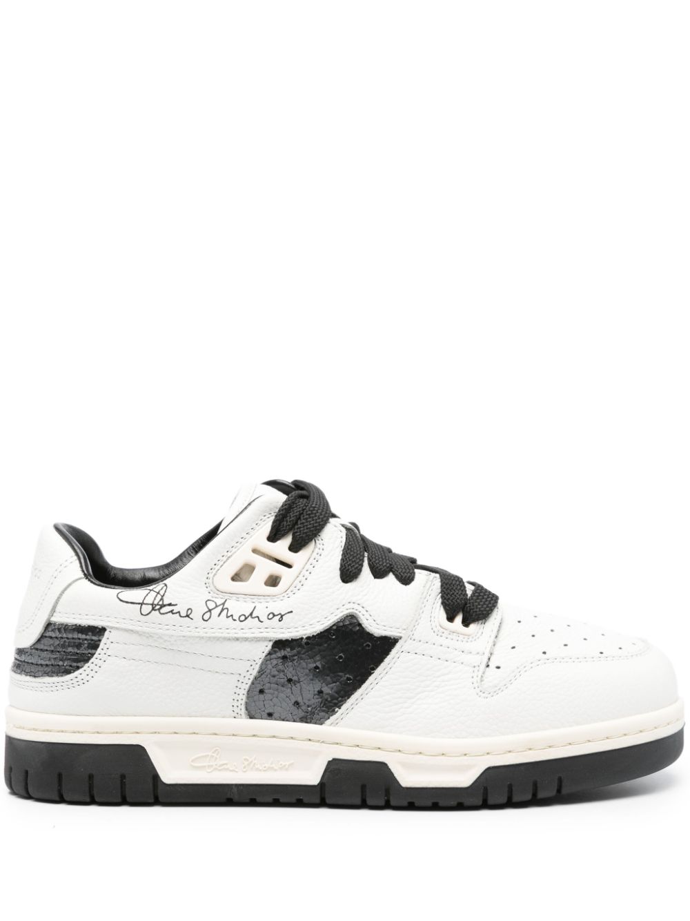 Acne Studios logo-print leather sneakers - White von Acne Studios