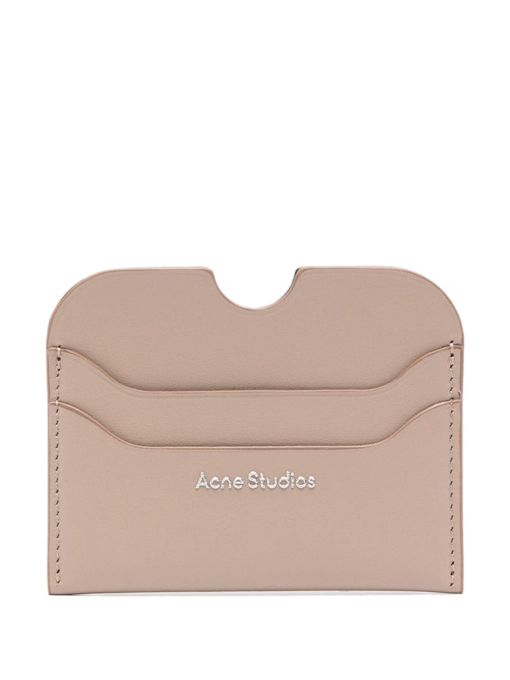 Acne Studios logo-stamp leather cardholder - Neutrals von Acne Studios