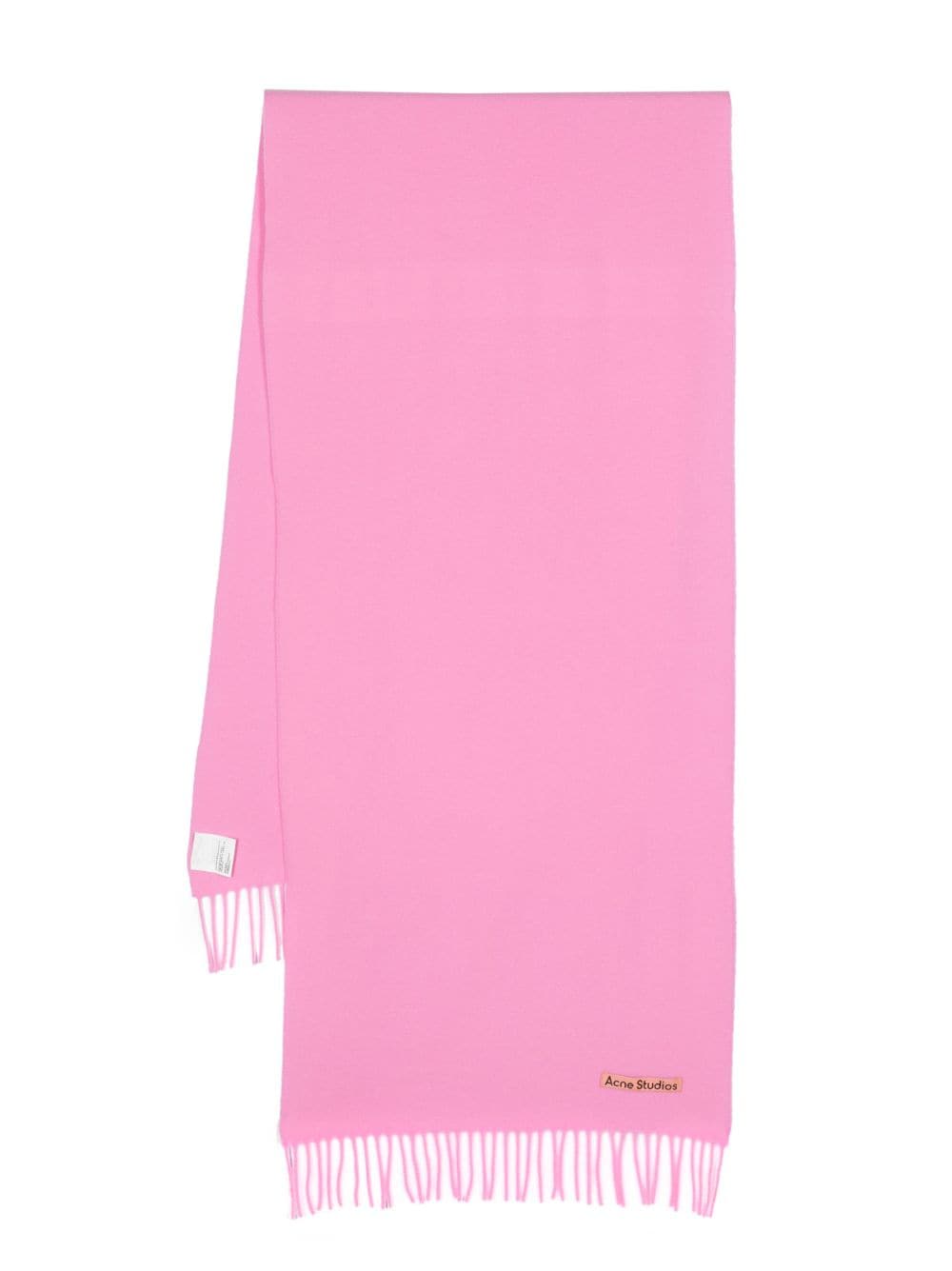 Acne Studios logo-tag frayed-edge scarf - Pink von Acne Studios