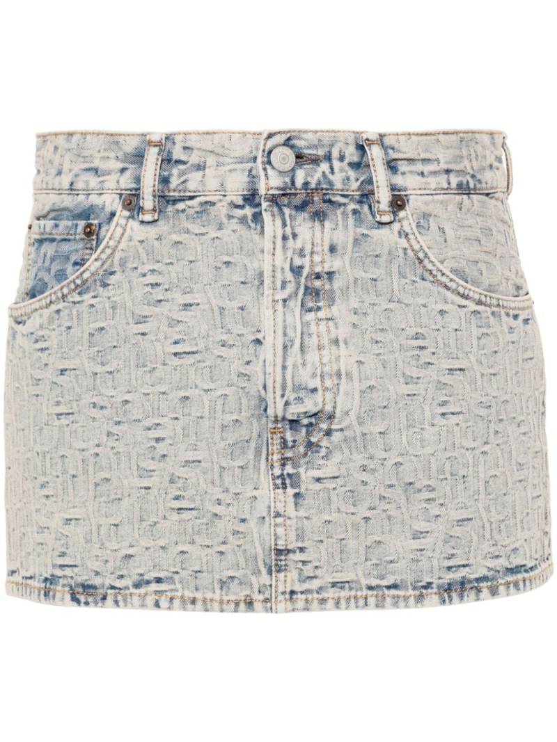 Acne Studios monogram-jacquard low-rise denim skirt - Blue von Acne Studios