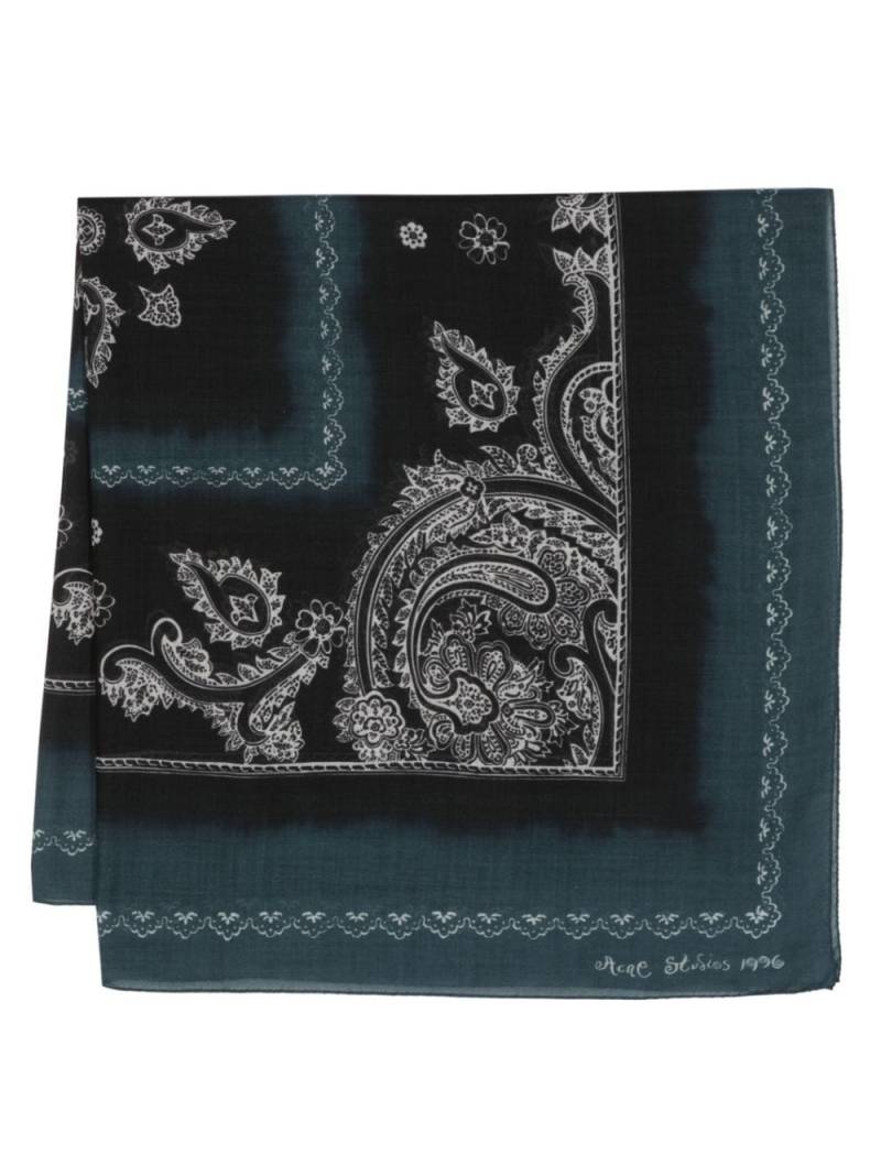 Acne Studios paisley-print wool scarf - Blue von Acne Studios