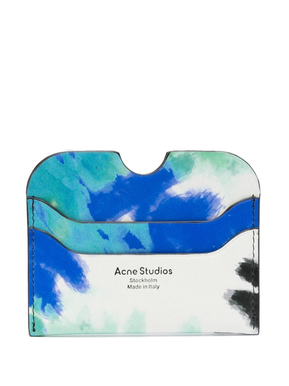 Acne Studios tie-dye print leather cardholder - Blue von Acne Studios
