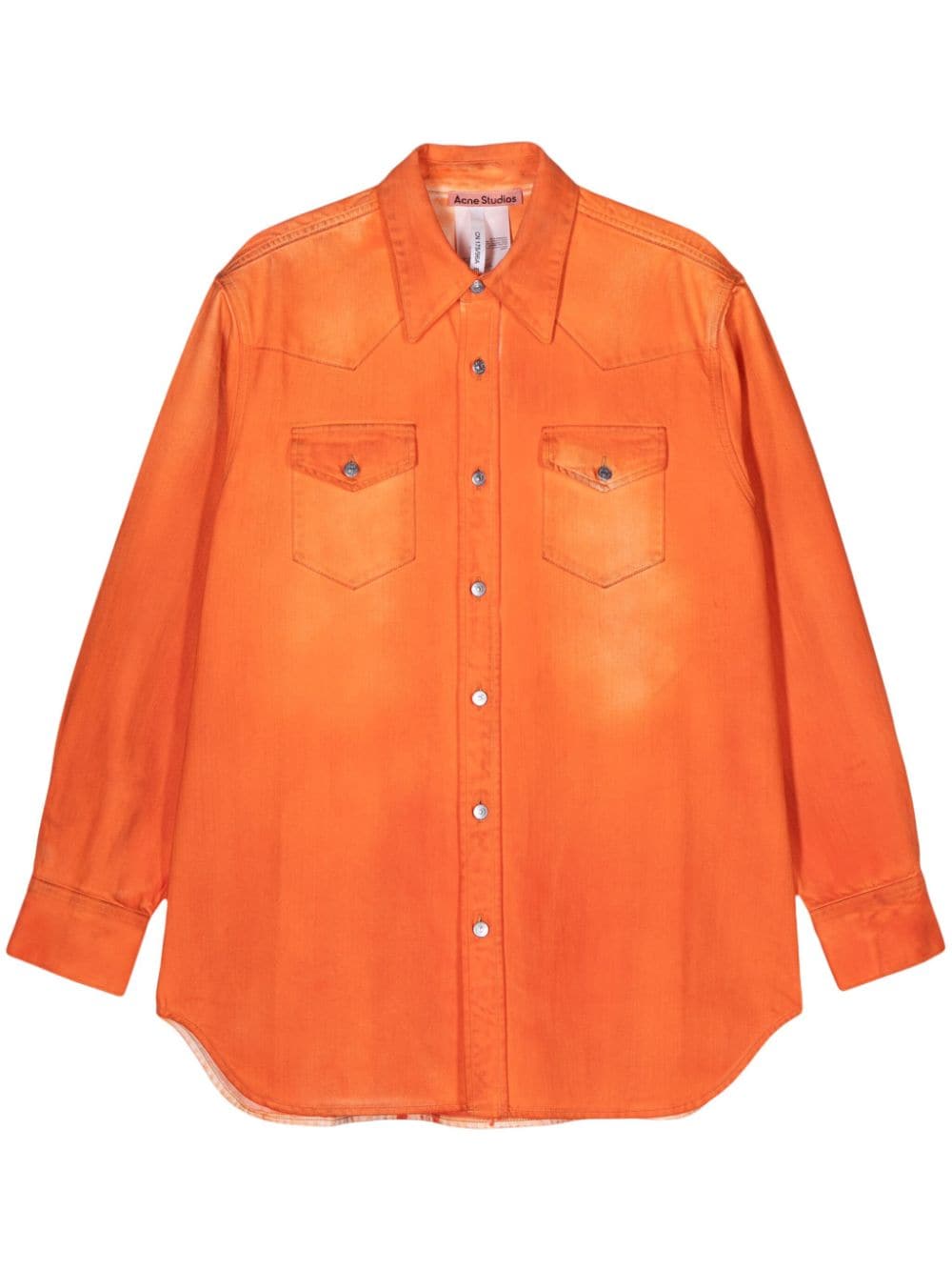 Acne Studios worn-out denim shirt - Orange von Acne Studios