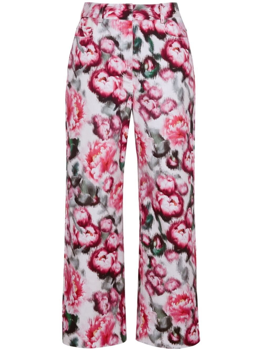 Adam Lippes Alessia floral-print cropped trousers - Pink von Adam Lippes