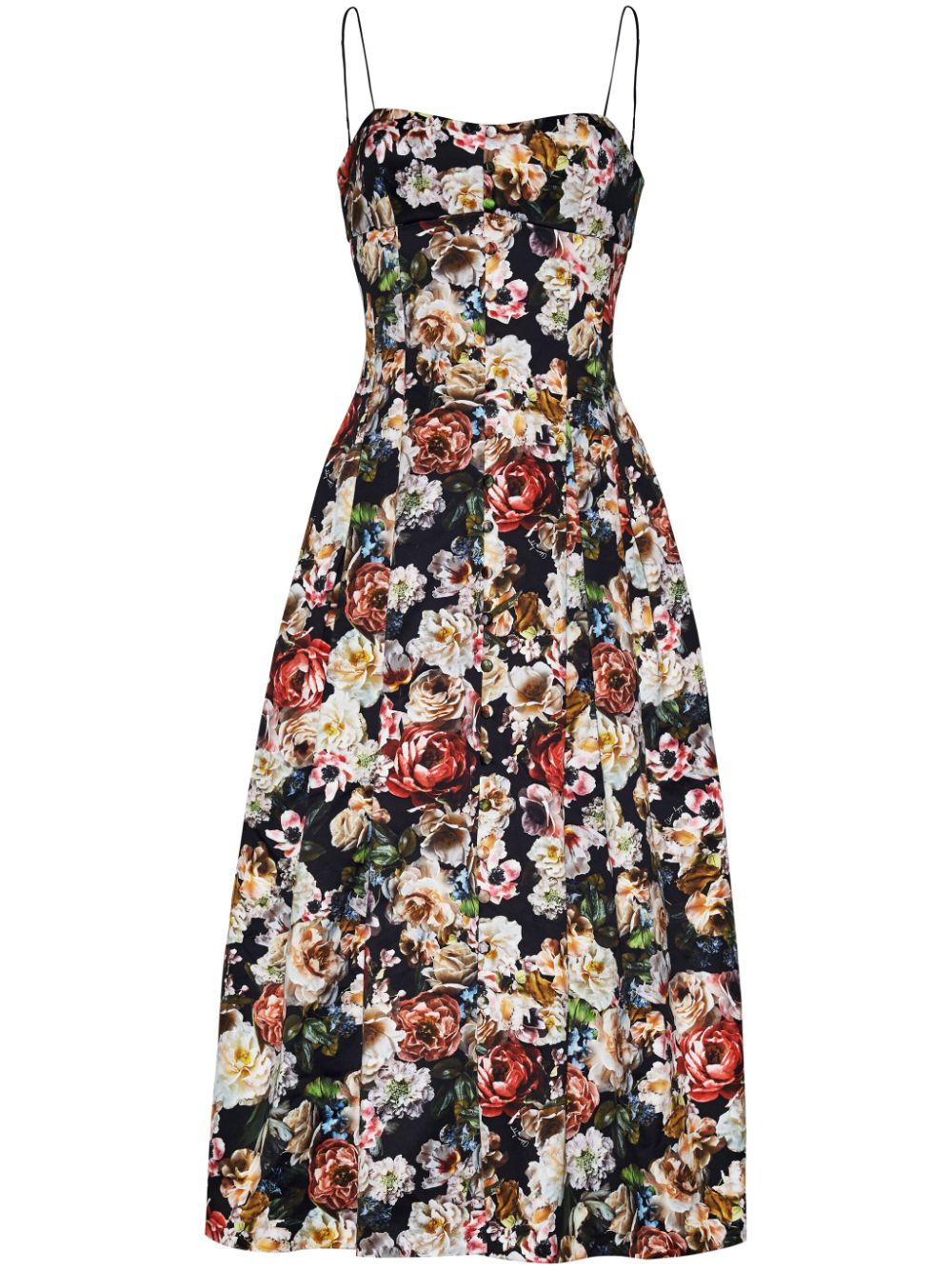 Adam Lippes Rickie floral-print midi dress - Black von Adam Lippes