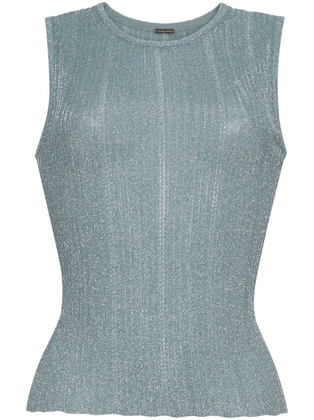 Adam Lippes metallic rib-knit top - Blue von Adam Lippes