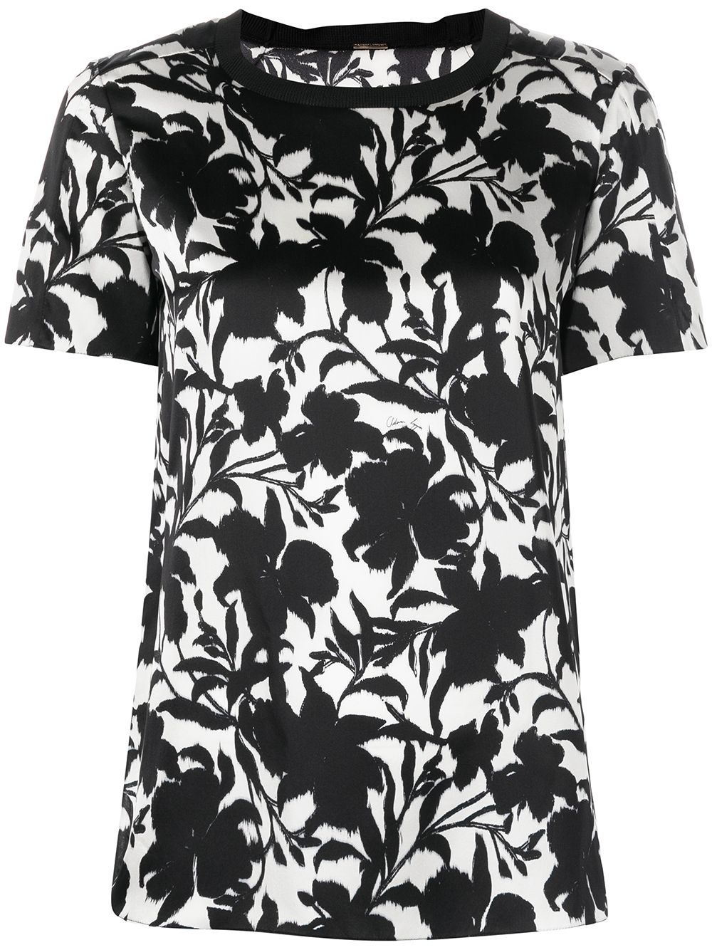 Adam Lippes floral-print silk T-shirt - Black von Adam Lippes