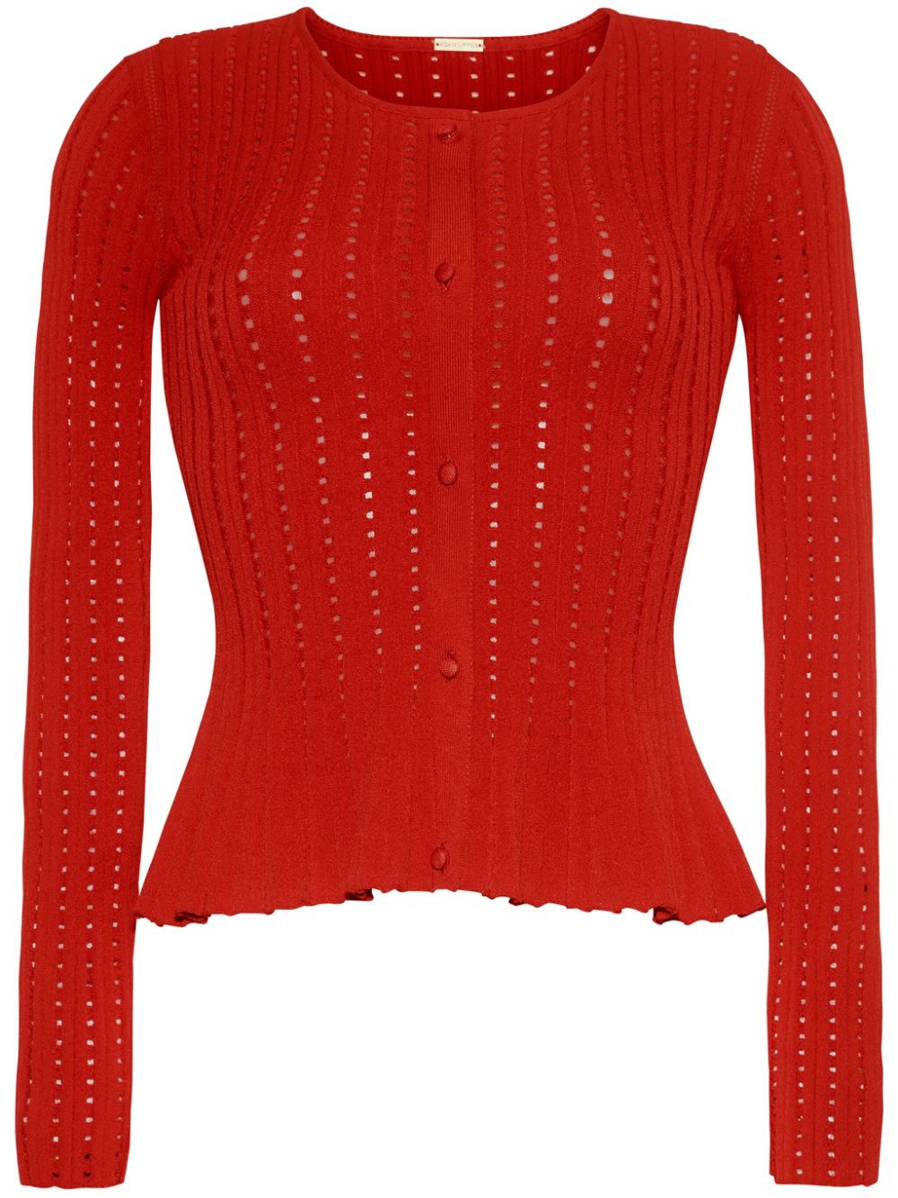 Adam Lippes pointelle knit cardigan - Red von Adam Lippes