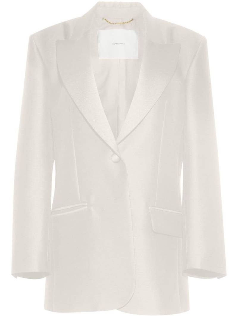 Adam Lippes wool-silk Radzimire tux jacket - White von Adam Lippes
