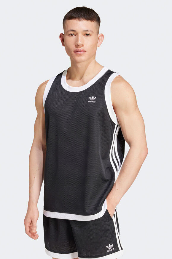 Adidas Originals Mock Eyelet Adicolor Mesh Oversize Tanktop | Black | Herren  | L von Adidas Originals