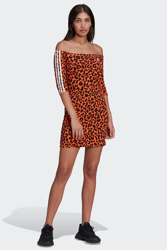 Adidas Originals Off Shoulder Minikleid | True Orange | Damen  | 34 von Adidas Originals