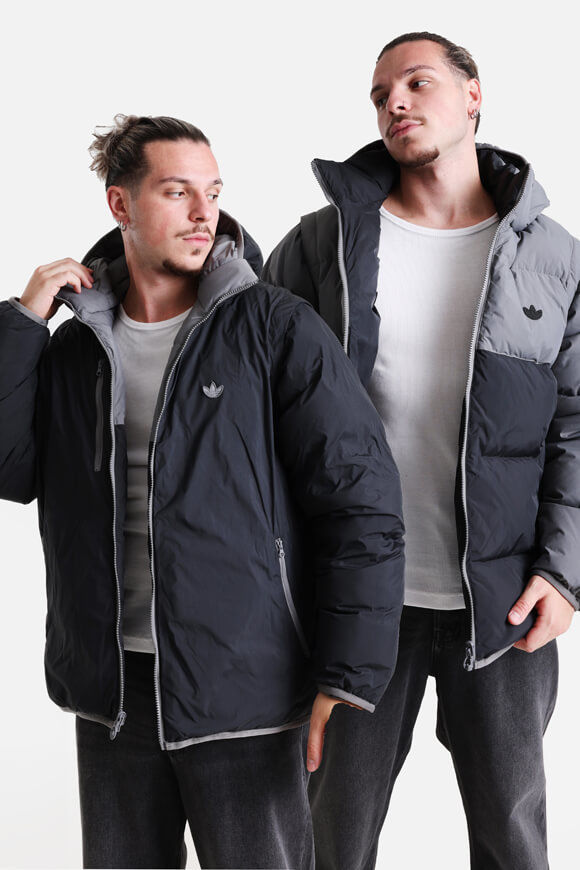 Adidas Originals Puffer Wende-Daunenjacke / -Gilet | Grey Four + Black | Herren  | S von Adidas Originals