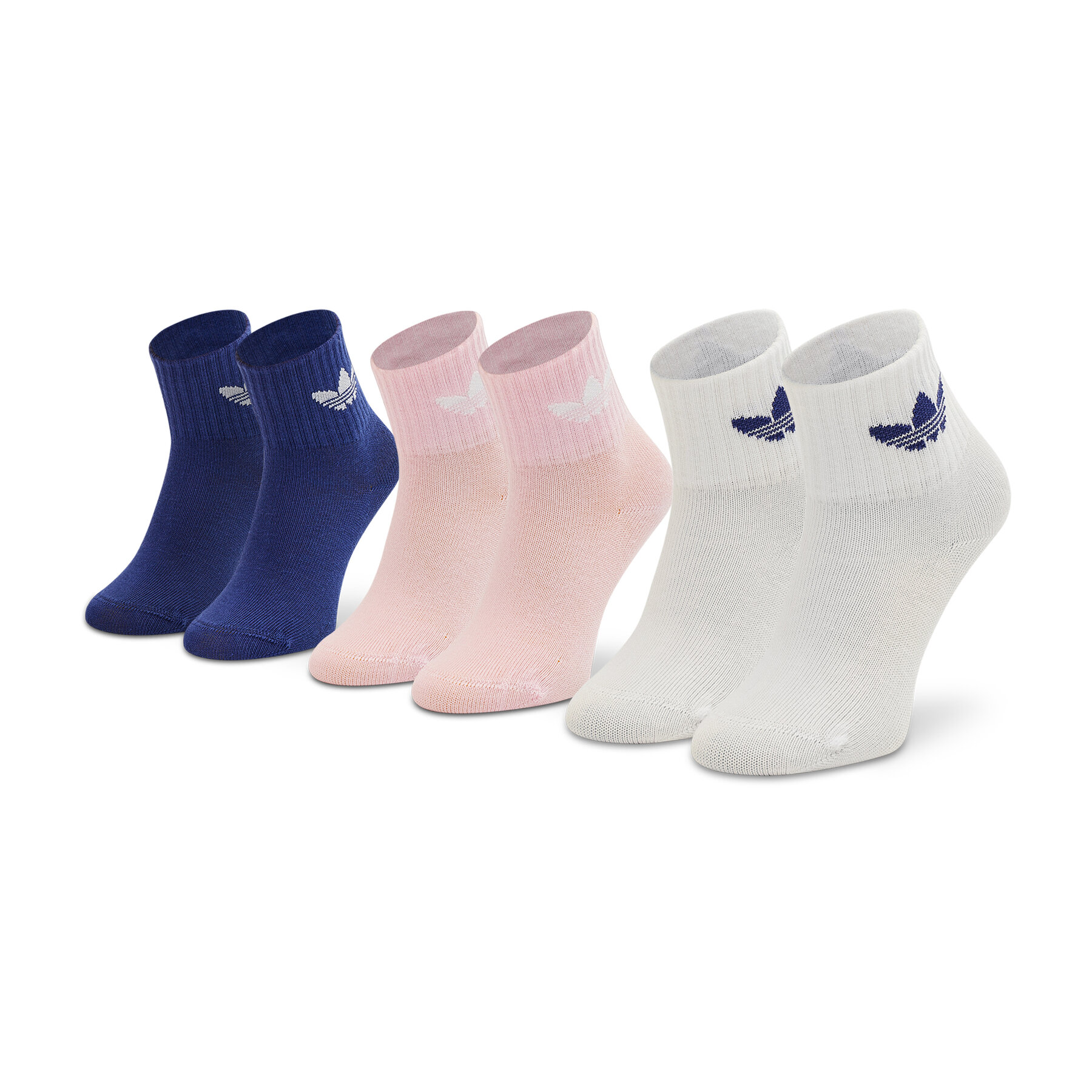 3er-Set hohe Kindersocken adidas Ankle HC9596 White/True Pink/Legacy Indigo von Adidas