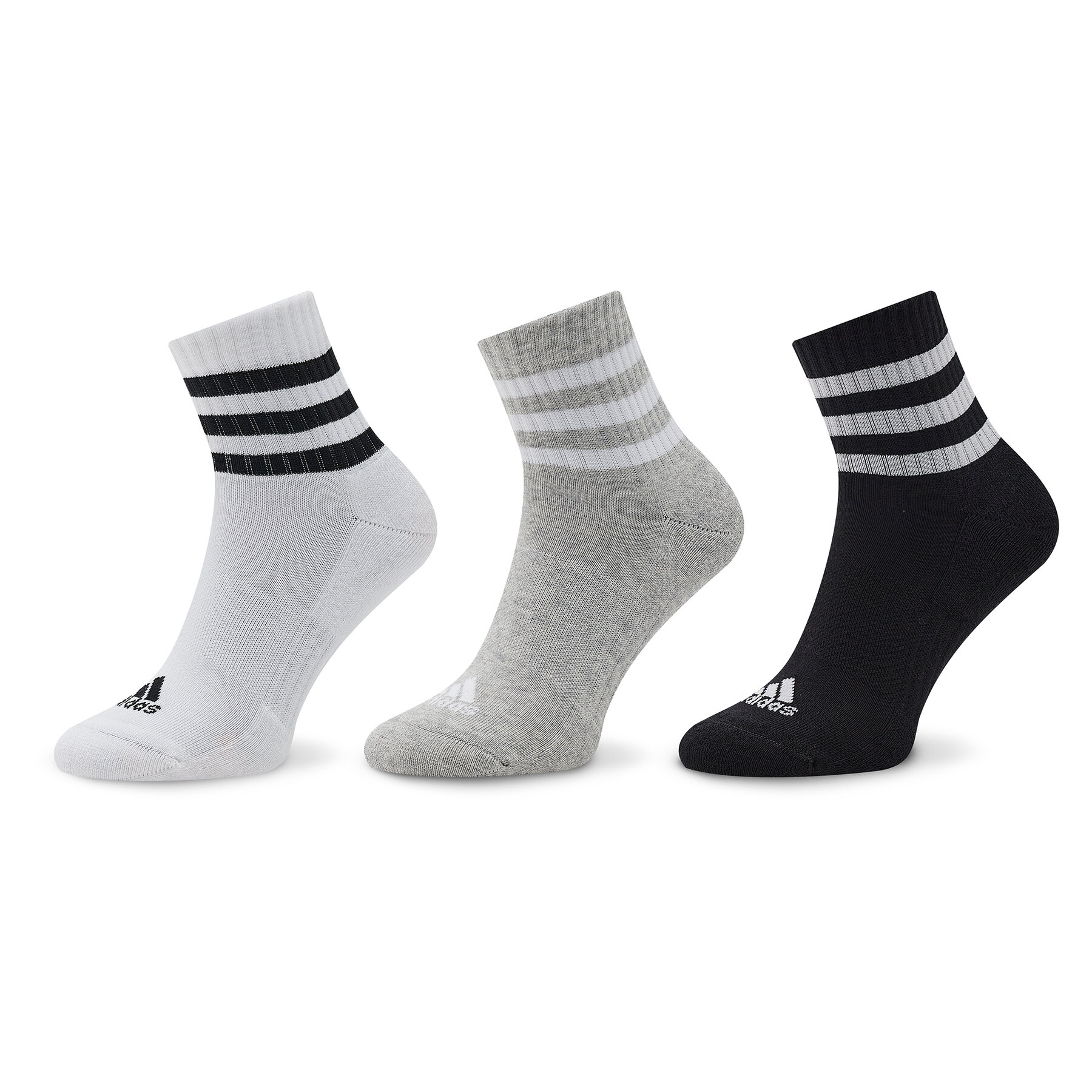 3er-Set hohe Unisex-Socken adidas 3S C Spw Mid 3P IC1318 Medium Grey Heather/White/Black von Adidas