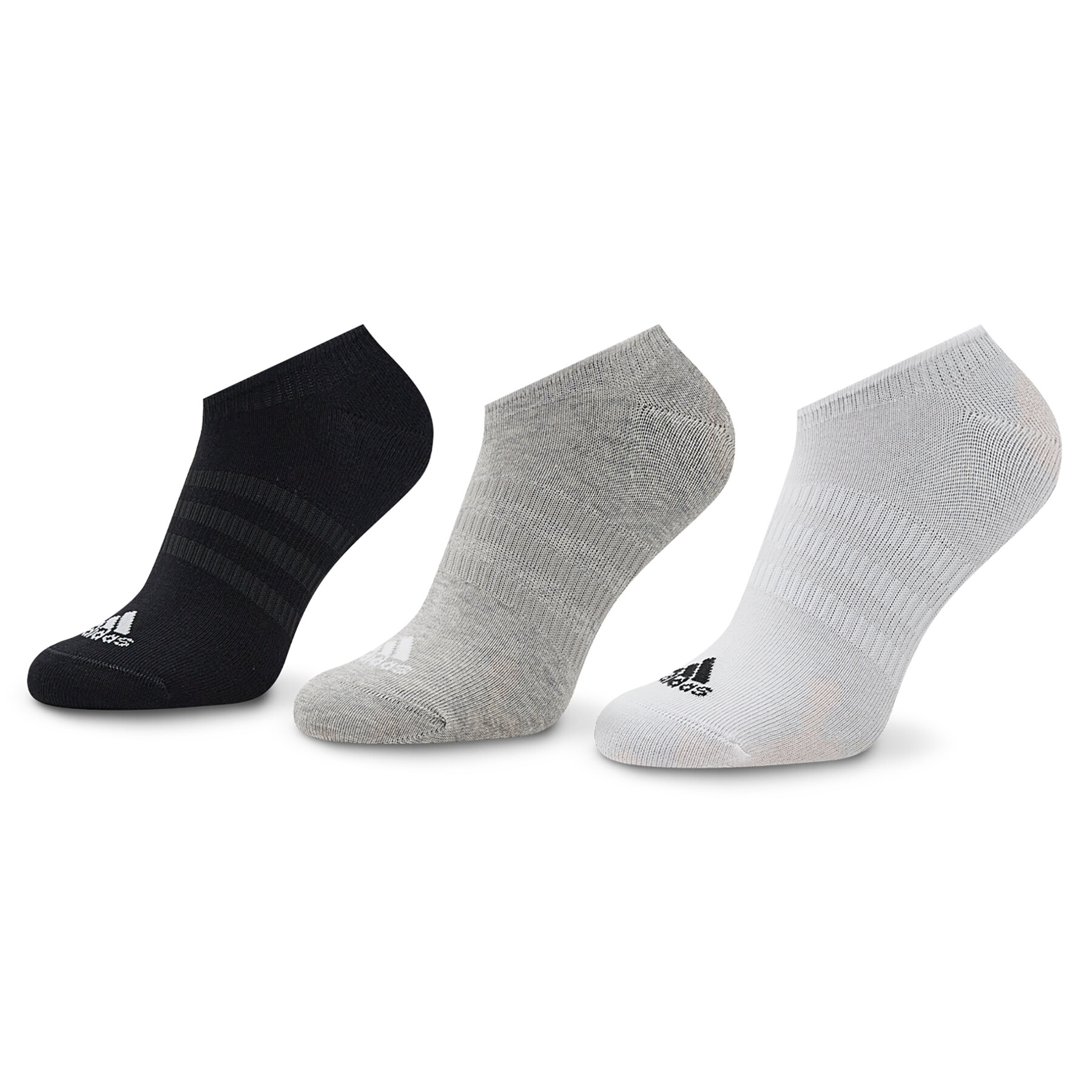 3er-Set niedrige Unisex-Socken adidas Thin And Light IC1328 Medium Grey Heather/White /Black von Adidas