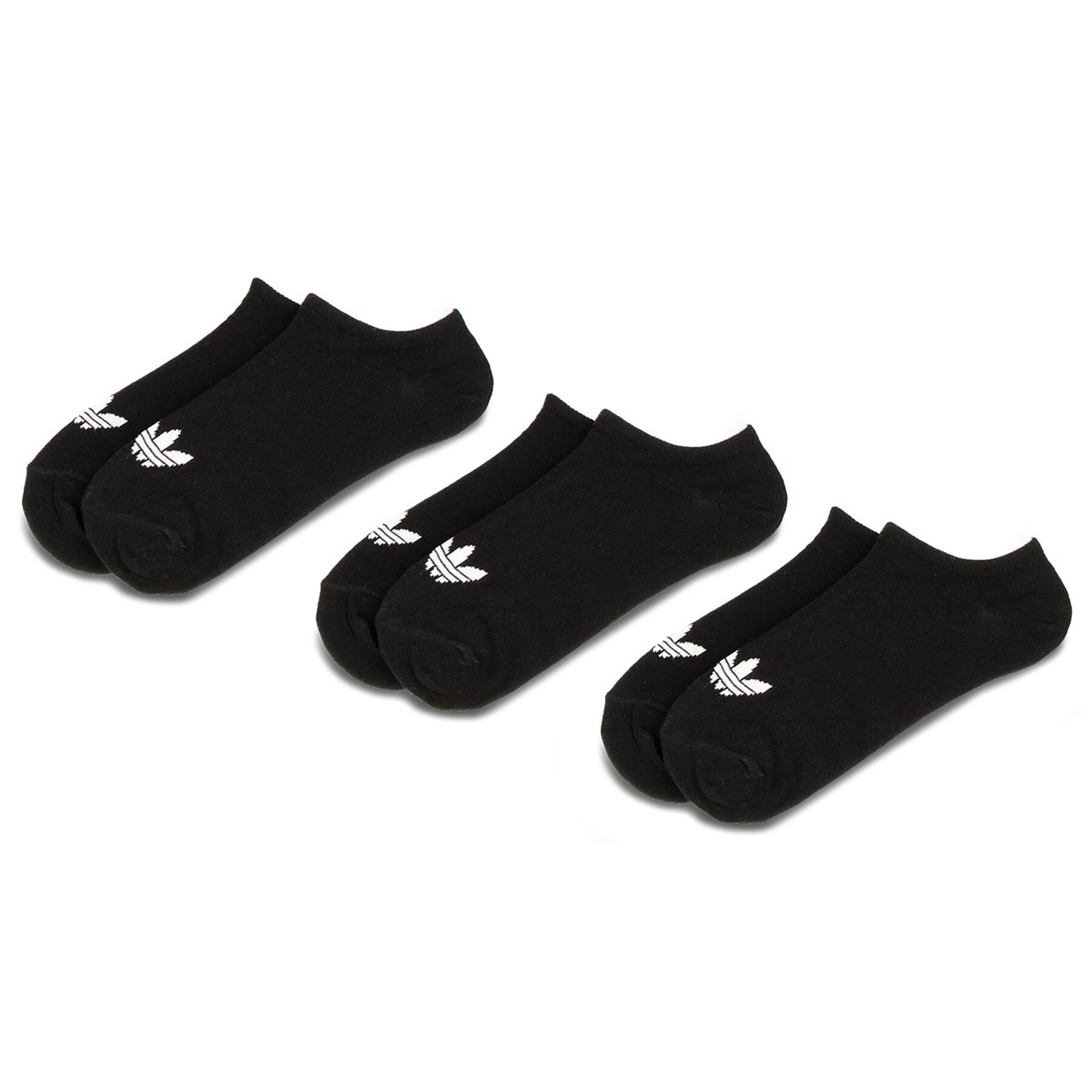3er-Set niedrige Unisex-Socken adidas Trefoil Liner S20274 Black/Black/White von Adidas