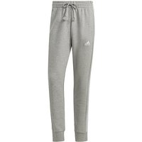 ADIDAS Herren Jogginghose Essentials French Terry Tapered Cuff 3-Streifen grau | S von Adidas