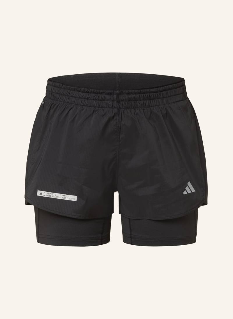 Adidas 2-in1-Laufshorts schwarz von Adidas