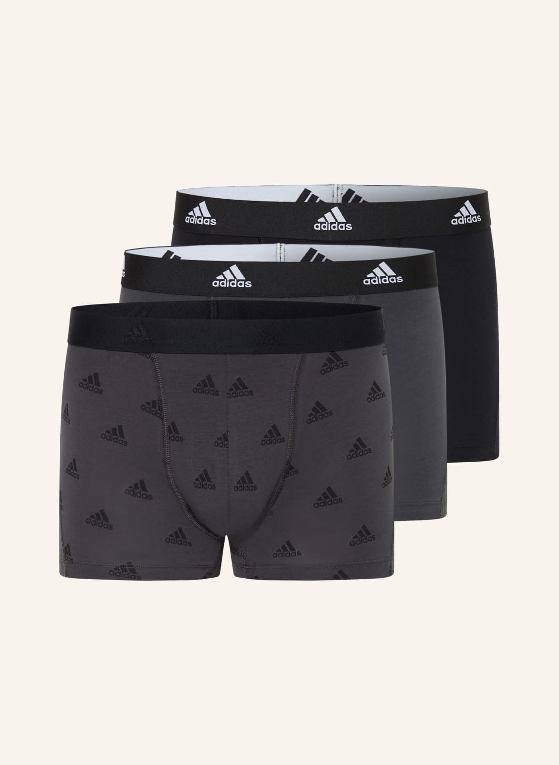 Adidas 3er-Pack Boxershorts Active Flex Cotton grau von Adidas