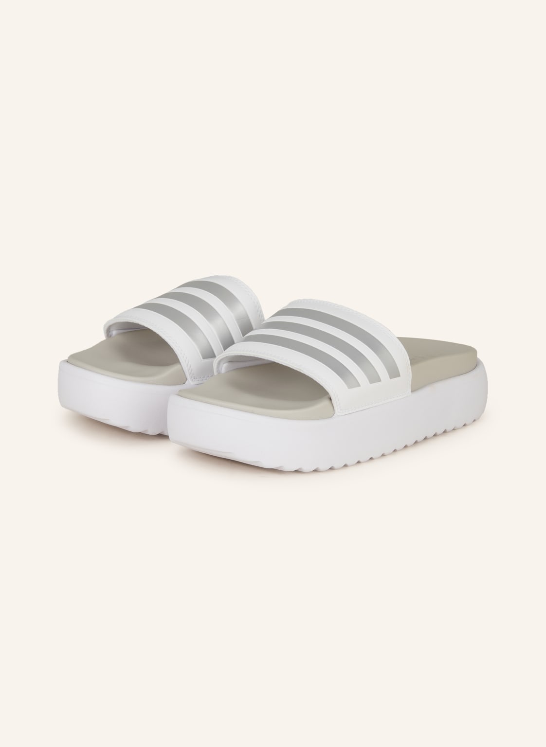 Adidas Plateau-Pantoletten Adilette Platform weiss von Adidas