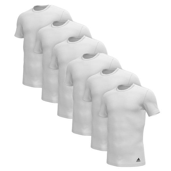 adidas 6er Pack Active Flex Cotton - Unterhemd Shirt Kurzarm Herren Weiss L von Adidas
