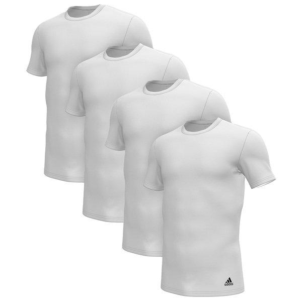 adidas 4er Pack Active Flex Cotton 3 Stripes - Unterhemd Shirt Kurzarm Herren Weiss L von Adidas