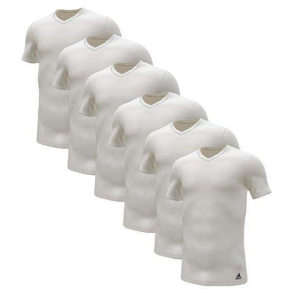 adidas 6er Pack Active Flex Cotton - Unterhemd Shirt Kurzarm Herren Weiss M von Adidas
