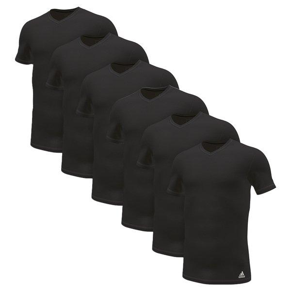 adidas 6er Pack Active Flex Cotton - Unterhemd Shirt Kurzarm Herren Schwarz XXL von Adidas