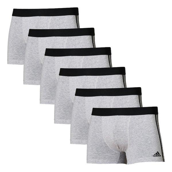 adidas 6er Pack Active Flex Cotton 3 Stripes - Retro Short Pant Herren Grau XXL von Adidas