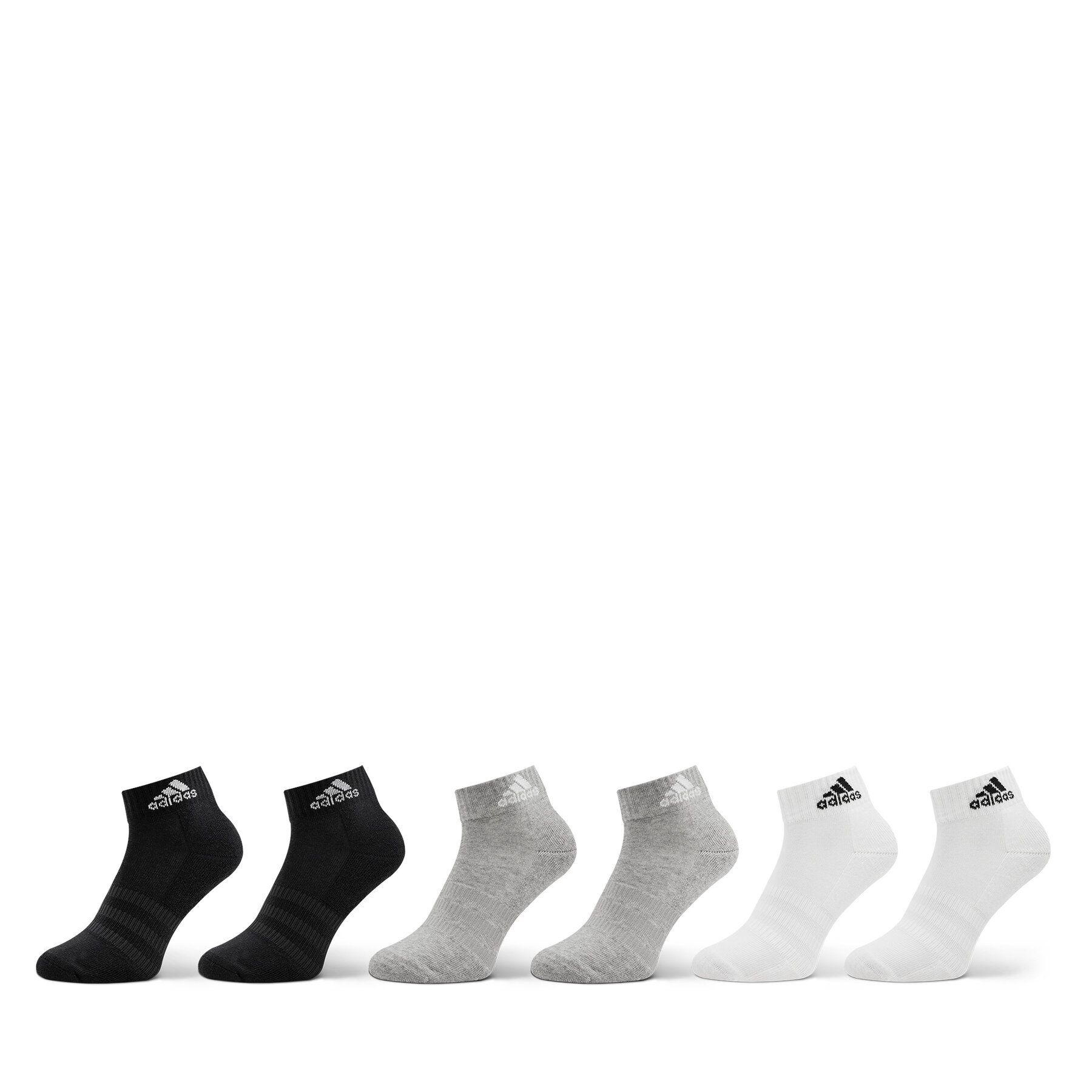 Niedrige Unisex Socken adidas Cushioned Sportswear Ankle Socks 6 Pairs IC1292 medium grey heather/white/black von Adidas