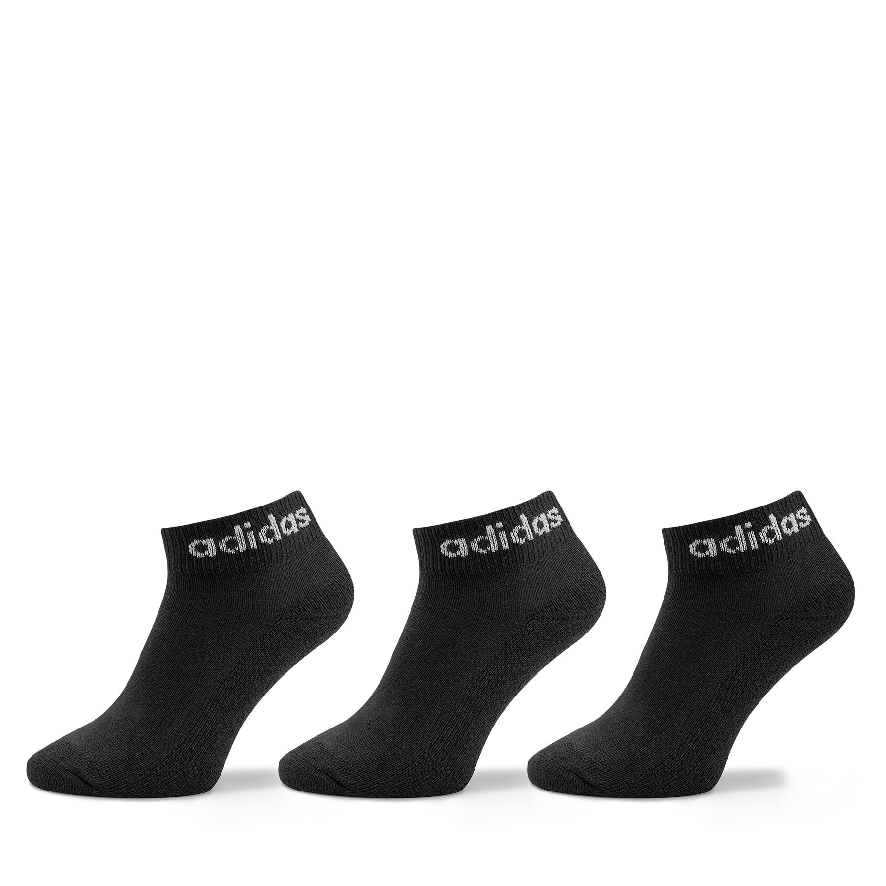 Niedrige Unisex Socken adidas Linear Ankle Socks Cushioned Socks 3 Pairs IC1303 black/white von Adidas