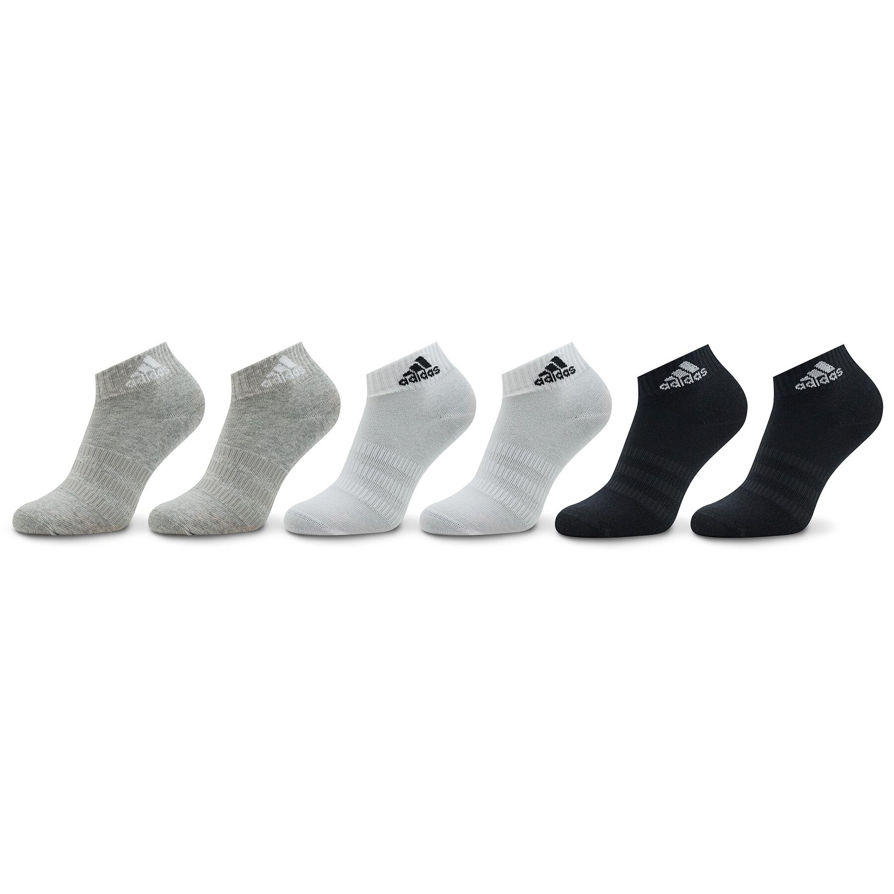 Niedrige Unisex Socken adidas Thin and Light Sportswear Ankle Socks 6 Pairs IC1307 medium grey heather/white/black von Adidas