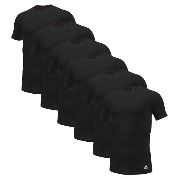 adidas 6er Pack Active Flex Cotton - Unterhemd Shirt Kurzarm Herren Schwarz L von Adidas