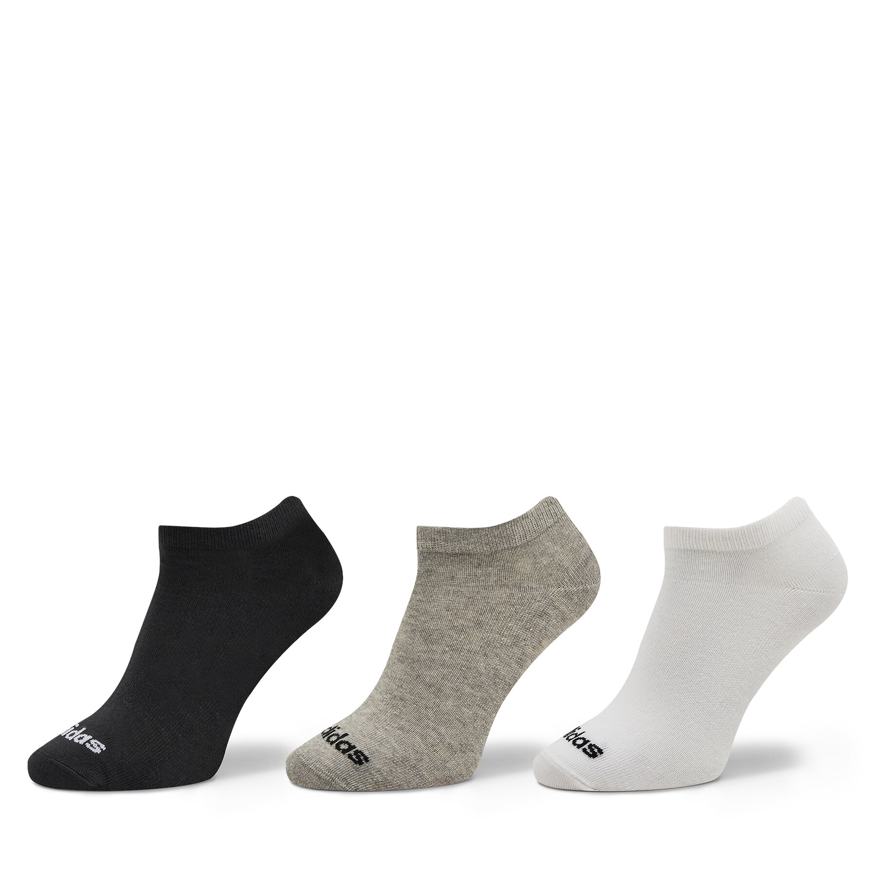 Unisex-Sneakersocken adidas Thin Linear Low-Cut Socks 3 Pairs IC1300 medium grey heather/white/black von Adidas